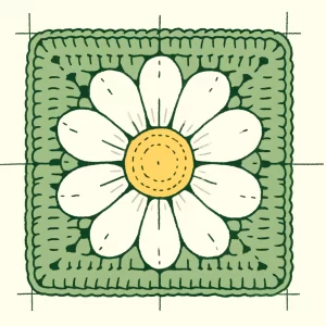 Daisy granny square drawing