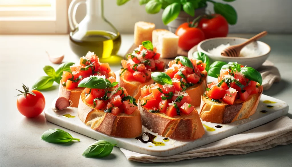 Tomato Basil Bruschetta Ai generated image