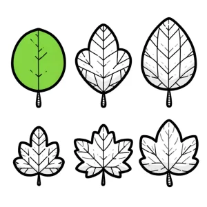 crochet leaves in various shapes illustration