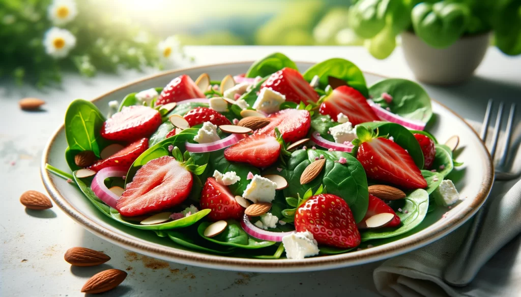 Strawberry Spinach Salad up close image