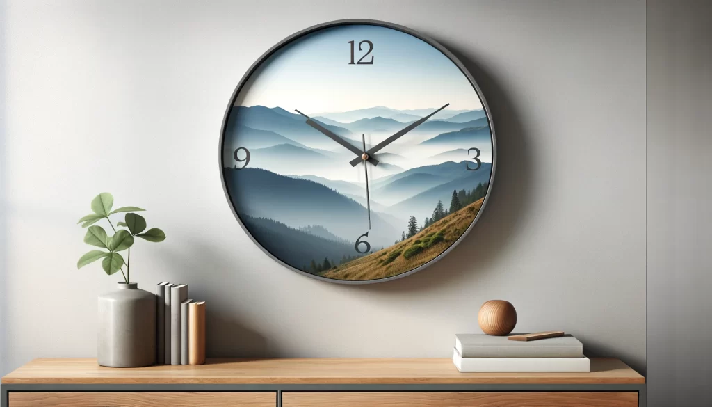 Customized Wall Clock with Photo Background Ai generated image