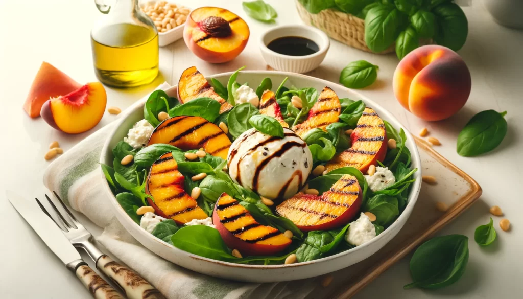 Grilled Peach Salad with Burrata Ai generated image