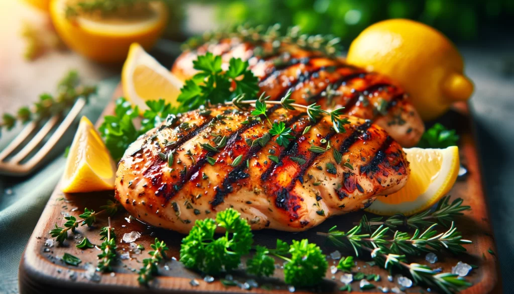 Lemon Herb Grilled Chicken Ai generated image