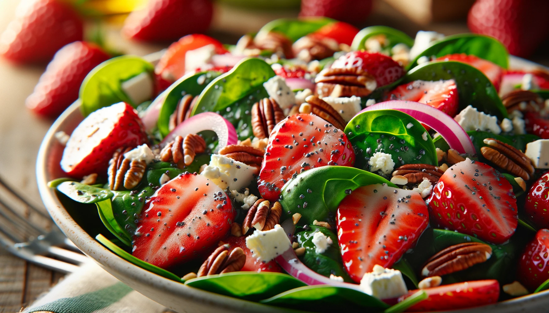 Strawberry Spinach Salad with Poppy Seed Dressing Recipe - Side Kitty