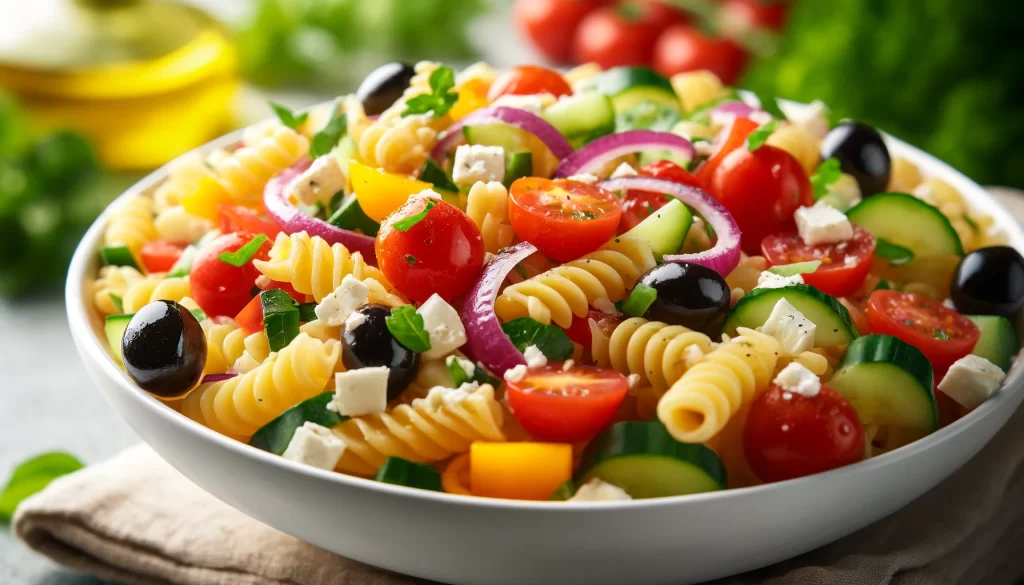 Summer Vegetable Pasta Salad Ai generated image